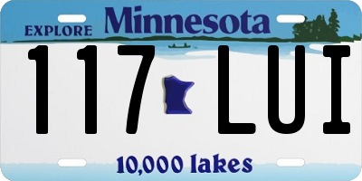 MN license plate 117LUI