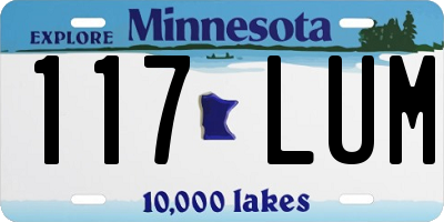 MN license plate 117LUM