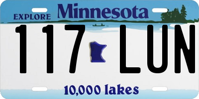 MN license plate 117LUN