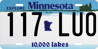 MN license plate 117LUO