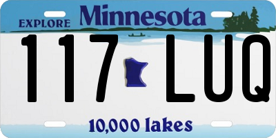 MN license plate 117LUQ