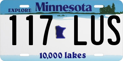 MN license plate 117LUS