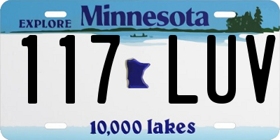 MN license plate 117LUV