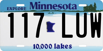 MN license plate 117LUW