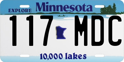 MN license plate 117MDC