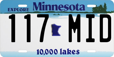 MN license plate 117MID