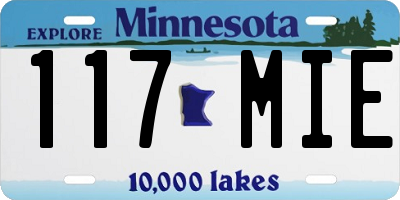 MN license plate 117MIE
