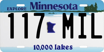 MN license plate 117MIL