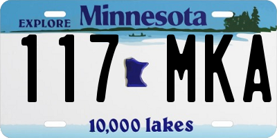 MN license plate 117MKA