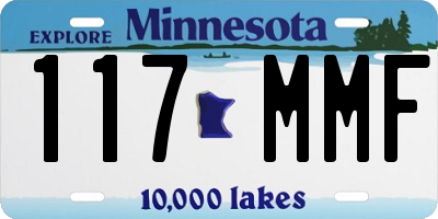 MN license plate 117MMF