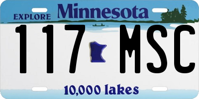 MN license plate 117MSC