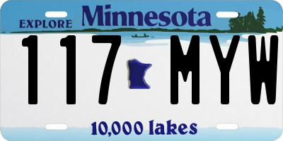 MN license plate 117MYW