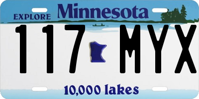 MN license plate 117MYX