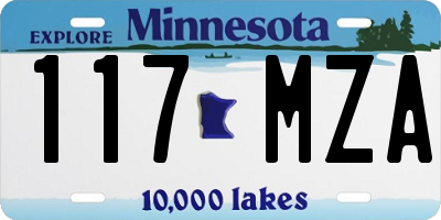 MN license plate 117MZA