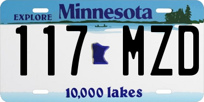 MN license plate 117MZD