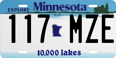 MN license plate 117MZE