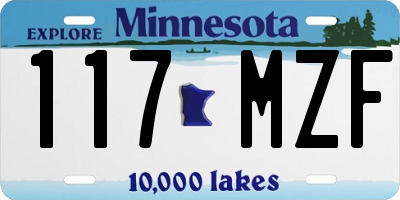 MN license plate 117MZF