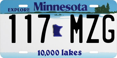 MN license plate 117MZG