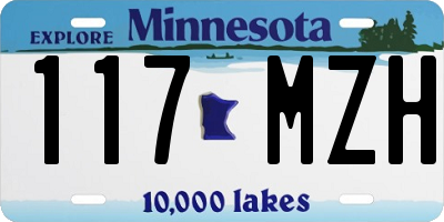 MN license plate 117MZH