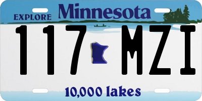MN license plate 117MZI