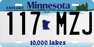 MN license plate 117MZJ