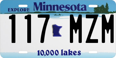 MN license plate 117MZM
