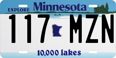 MN license plate 117MZN