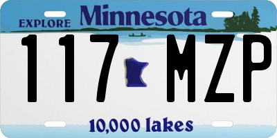 MN license plate 117MZP