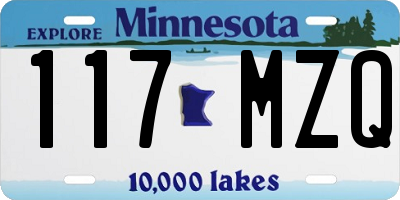 MN license plate 117MZQ
