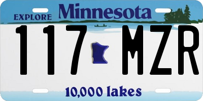 MN license plate 117MZR