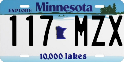 MN license plate 117MZX