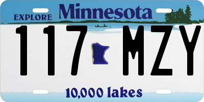MN license plate 117MZY