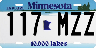 MN license plate 117MZZ