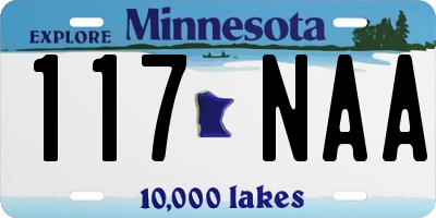 MN license plate 117NAA