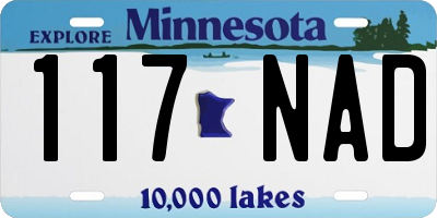 MN license plate 117NAD