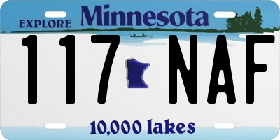 MN license plate 117NAF