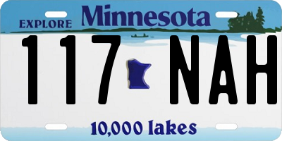 MN license plate 117NAH
