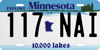 MN license plate 117NAI