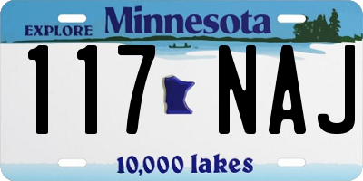 MN license plate 117NAJ