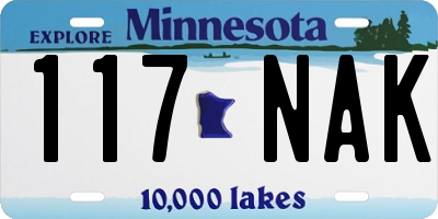 MN license plate 117NAK