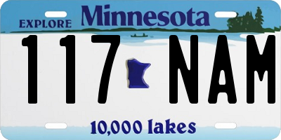 MN license plate 117NAM