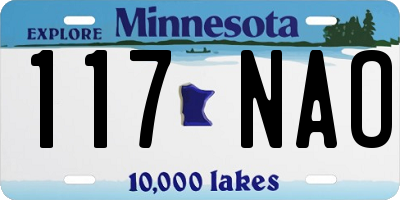 MN license plate 117NAO
