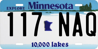 MN license plate 117NAQ
