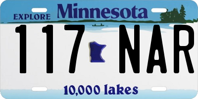 MN license plate 117NAR