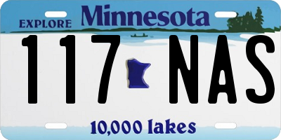 MN license plate 117NAS