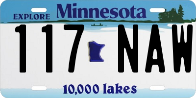 MN license plate 117NAW