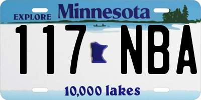 MN license plate 117NBA