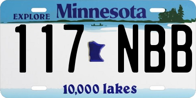 MN license plate 117NBB