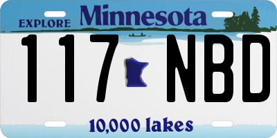 MN license plate 117NBD