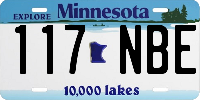MN license plate 117NBE